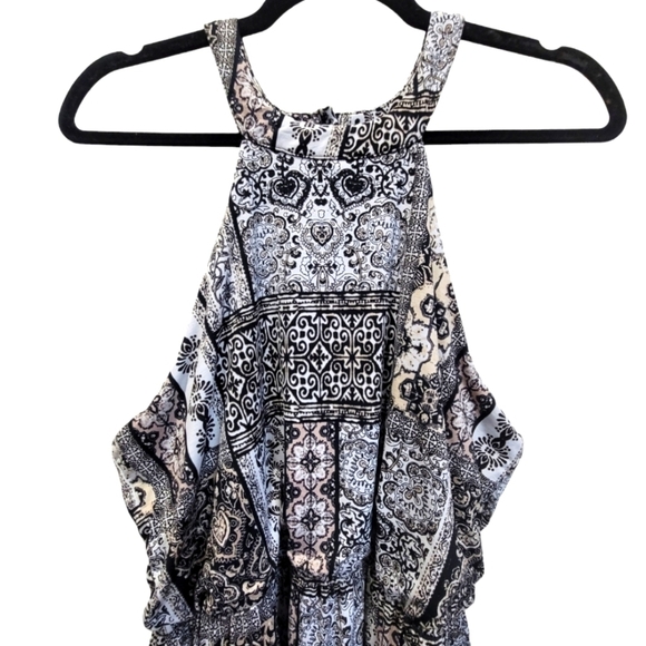 XL Sleeveless Paisley Side Slit Open Back Maxi Dress Summer - Picture 2 of 7